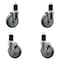 Service Caster 5'' Gray Poly Wheel Swivel 1-3/4'' Expanding Stem Caster Set 2 Brakes, 4PK SCC-EX20S514-PPUB-2-TLB-2-134 - alternate 1